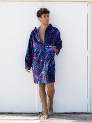 Geometric Print - Adult Zip Towel Hoodie