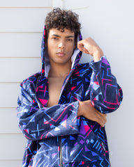 Geometric Print - Adult Zip Towel Hoodie