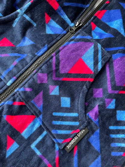 Geometric Print - Adult Towel Hoodie