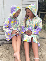 Lilac Bloom - Zip Up Towel Hoodie