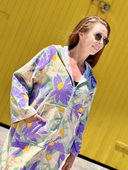 Lilac Bloom - Adult Zip Up Towel Hoodie