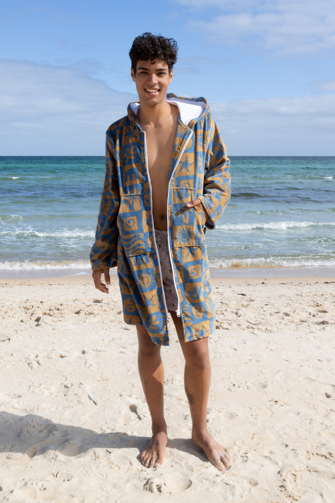 beach towel jacket with zip