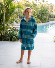 Ocean Stripe - Zip Up Towel Hoodie