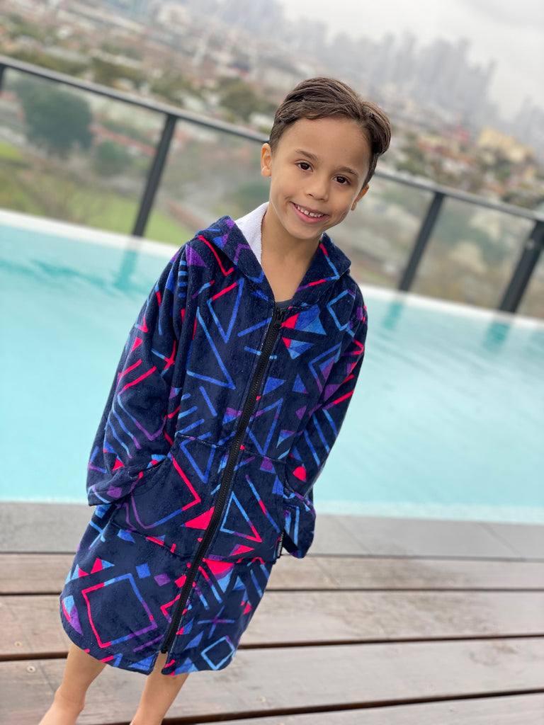 kids beach zip up towel robe hoodie