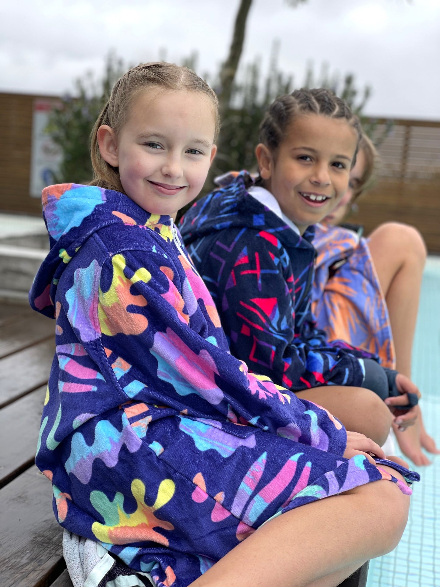 kids beach zip-up hooded towel robe