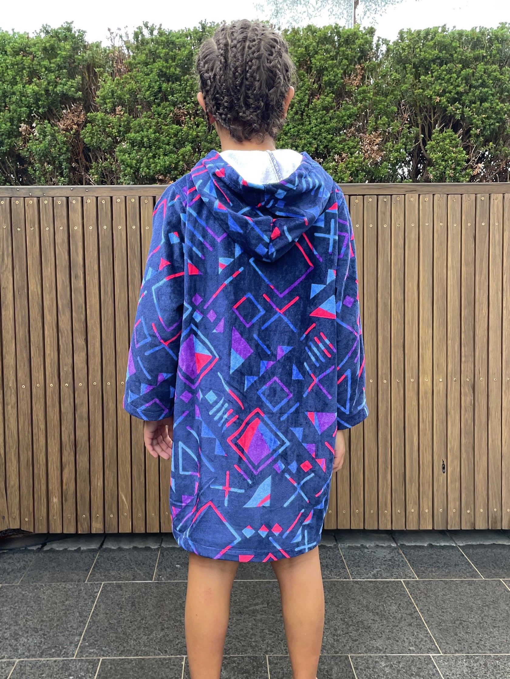 Geometric Zip Up Towel Hoodie Sunreal Days